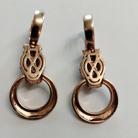 Effy 14k Rose Gold Panther Diamonds Earrings 1.75 TWC Diamond - Picture 6 of 15